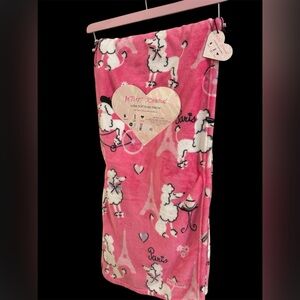 Betsey Johnson Pink Poodle Throw Blanket